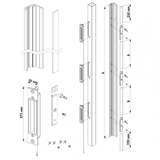 Locinox N-Line B-Mag Kit For Swing Gates